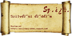 Szilvási Ádám névjegykártya